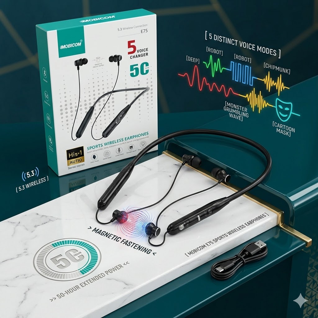 Mobicom wireless voice changer neckband 50hours-E75